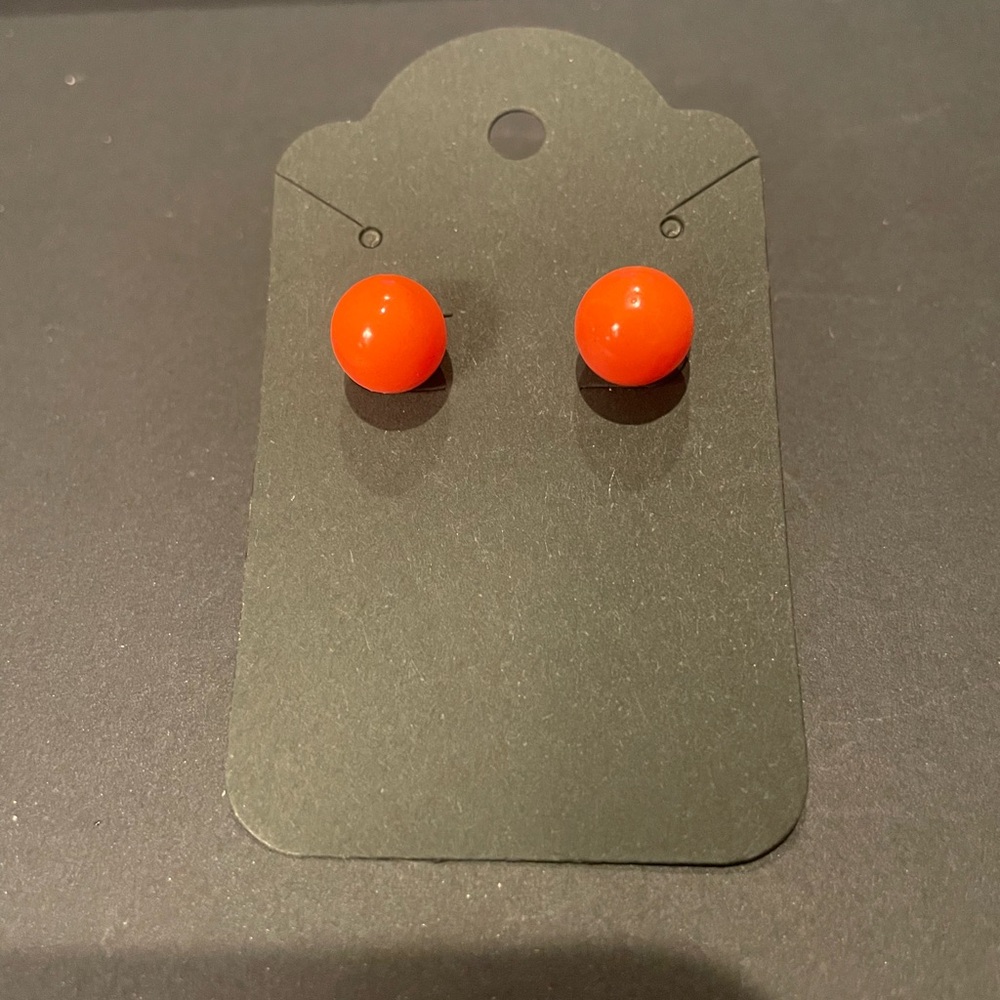 Bright Orange Stud Earrings